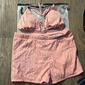 Shein short set bathing suit in pink : never worn